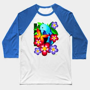 Little Blue Birdie Baseball T-Shirt